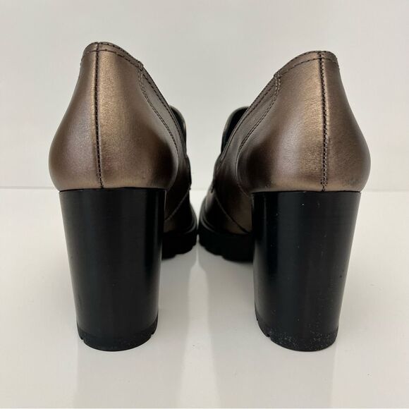 PAUL GREEN Nina Loafer Pump in Grunge Metallic Leather Size 10 NEW - Picture 10 of 14